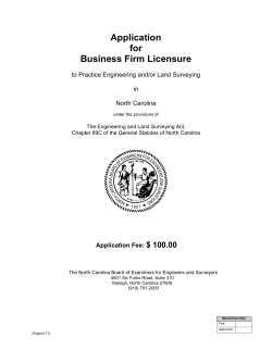 Application for Business Firm Licensure