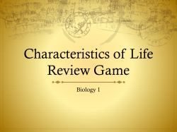 BIO I Characteristics of Life Review Game