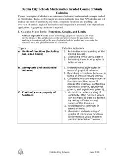 Dublin City Schools Mathematics Graded Course of Study Calculus