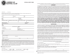 OFFICIAL ENTRY FORM - American Kennel Club