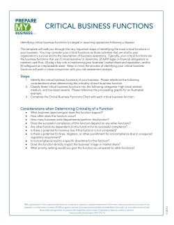 critical business functions