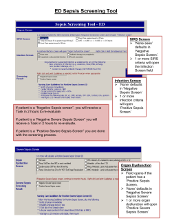 ED Sepsis Screening Tool