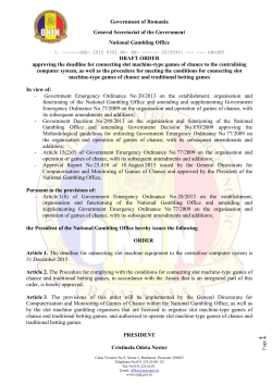 Government of Romania General Secretariat of the Government