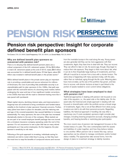 Pension risk perspective: Insight for corporate defined