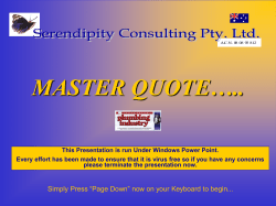 MASTER QUOTE - Serendipity Consulting/MYOB Specialists