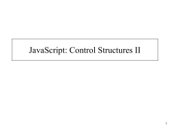 JavaScript Control Structures II