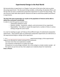 Experimental Design in the Real World