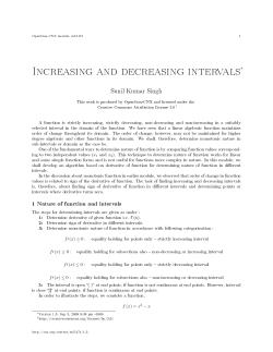 Increasing and decreasing intervals