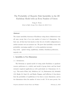 The Probability of Majority Rule Instability in the 2D Euclidean Model