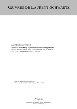 Density of probability of presence of elementary particles