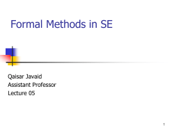 Formal methods: Model Checking and Testing