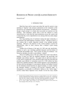 burdens of proof and qualified immunity