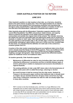 Cider Australia - Submission to the Tax Discussion Paper