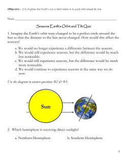 Seasons Earth`s Orbit and Tilt Quiz