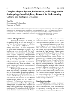 Complex Adaptive Systems, Evolutionism, and Ecology within