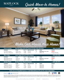 Quick Move-In Homes! Make Our House Your Home!