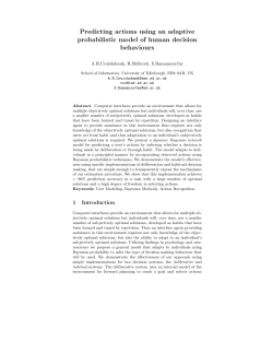 Predicting actions using an adaptive probabilistic model of human