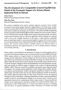 The Development of a Computable General Equilibrium Model of