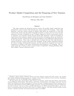 Product Market Competition and the Financing of New Ventures
