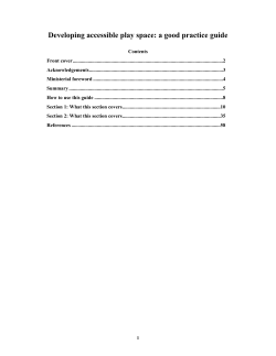 Developing accessible play space: a good practice guide