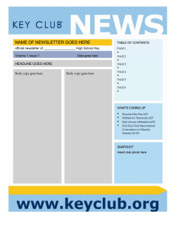 Key Club Newsletter Template 1