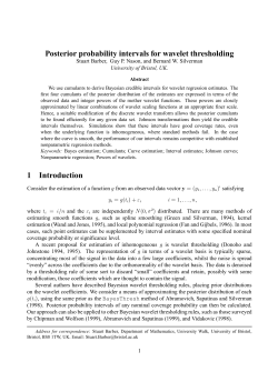 Posterior probability intervals for wavelet thresholding 1 Introduction