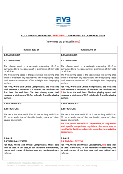 RULE MODIFICATIONS for VOLLEYBALL APPROVED