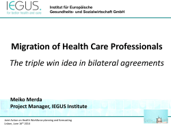 Folie 1 - Joint Action on Health Workforce Planning and Forecasting