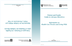 Patient and Family Guide to Advance Directives Information on