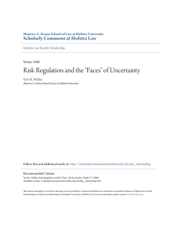 Risk Regulation and the "Faces" of Uncertainty