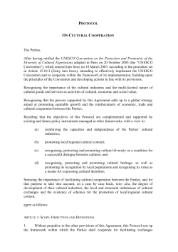 - Preparatory Action Culture in EU External Relations