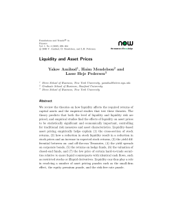Liquidity and Asset Prices - NYU Stern School of Business