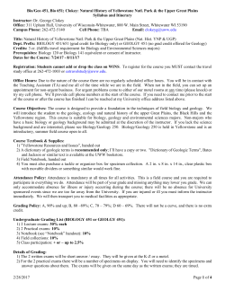 This is a field course and as such field events will determine to a