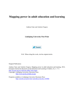 Mapping power in adult education and learning