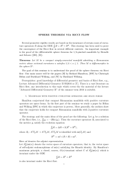 SPHERE THEOREM VIA RICCI FLOW Several geometric rigidity