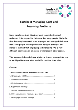 Managing staff and resolving problems