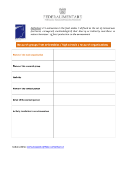 Eco-innovation in the food sector is defined as the set of innovations