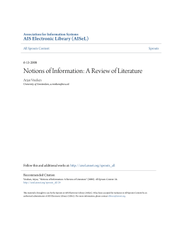 Notions of Information: A Review of Literature
