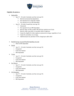 Eligibility Breakdown: &bull; o Age 19 &ndash; 26 (end of calendar year they