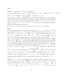 Hw 6 7.24 For n observations, Y = i Xi &sim; Poisson(n&lambda;). a. The