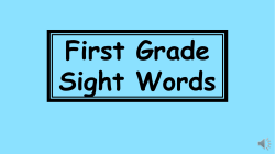 First Grade Sight Words over
