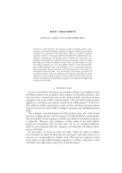 SOFIC TREE-SHIFTS 1. Introduction In [1] we introduced the notion