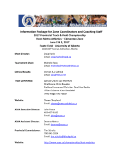 Information Package for Zone Coordinators and Coaching Staff