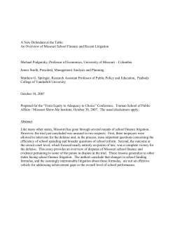 K-12 Public School Finance in Missouri