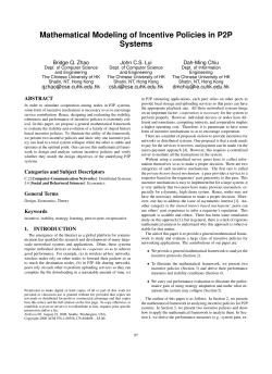 Mathematical Modeling of Incentive Policies in P2P Systems