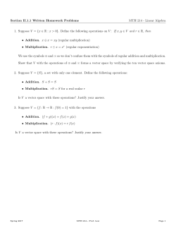 Section II.1.1 Written Homework Problems MTH 214