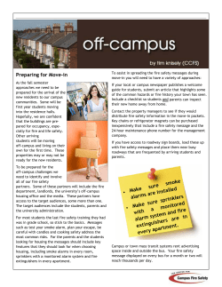 Preparing for Move-in &bull; Make sure smoke alarms are installed