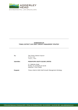 SUBMISSION ON TIMARU DISTRICT 2045 DRAFT GROWTH