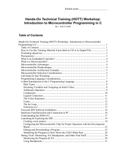 (HOTT) Workshop: Introduction to Microcontroller Programming in C