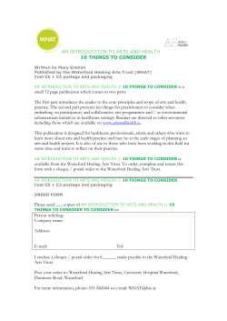 AN INTRODUCTION TO ARTS AND HEALTH 10